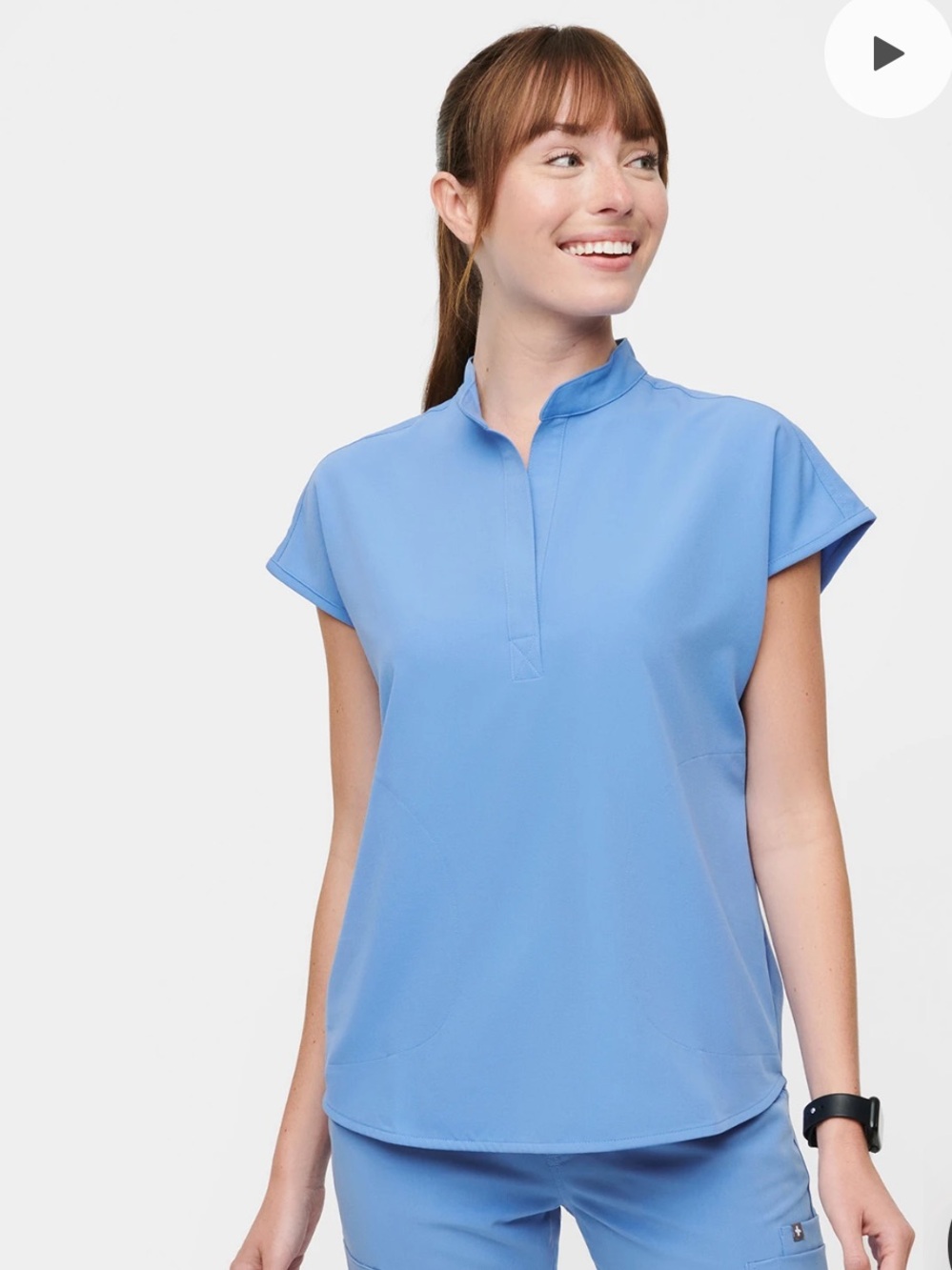 Figs Women's ceil Blue Rafaela scrub top- size L